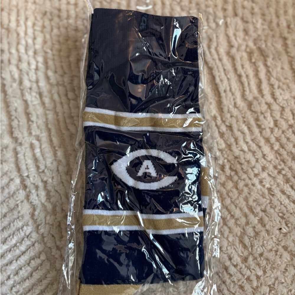 Navy and Gold UC Davis Striped Socks